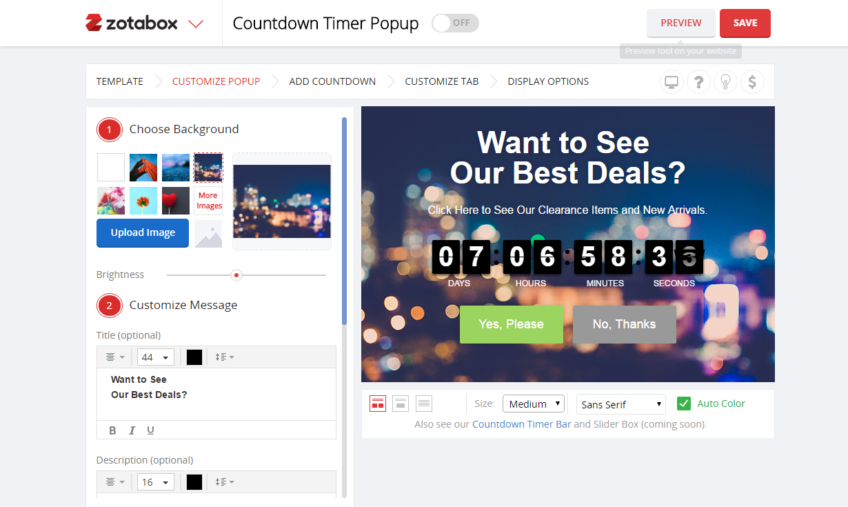 Countdown Timer Popup